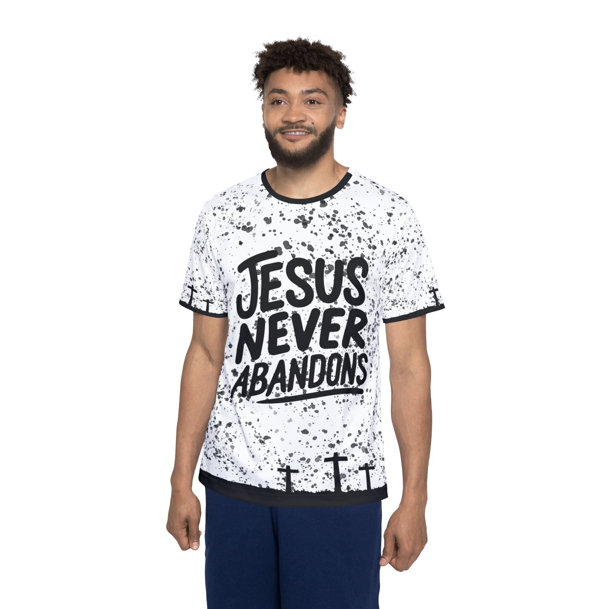 π Jesus Never Abandons π‘οΈ Men's Performance Jersey