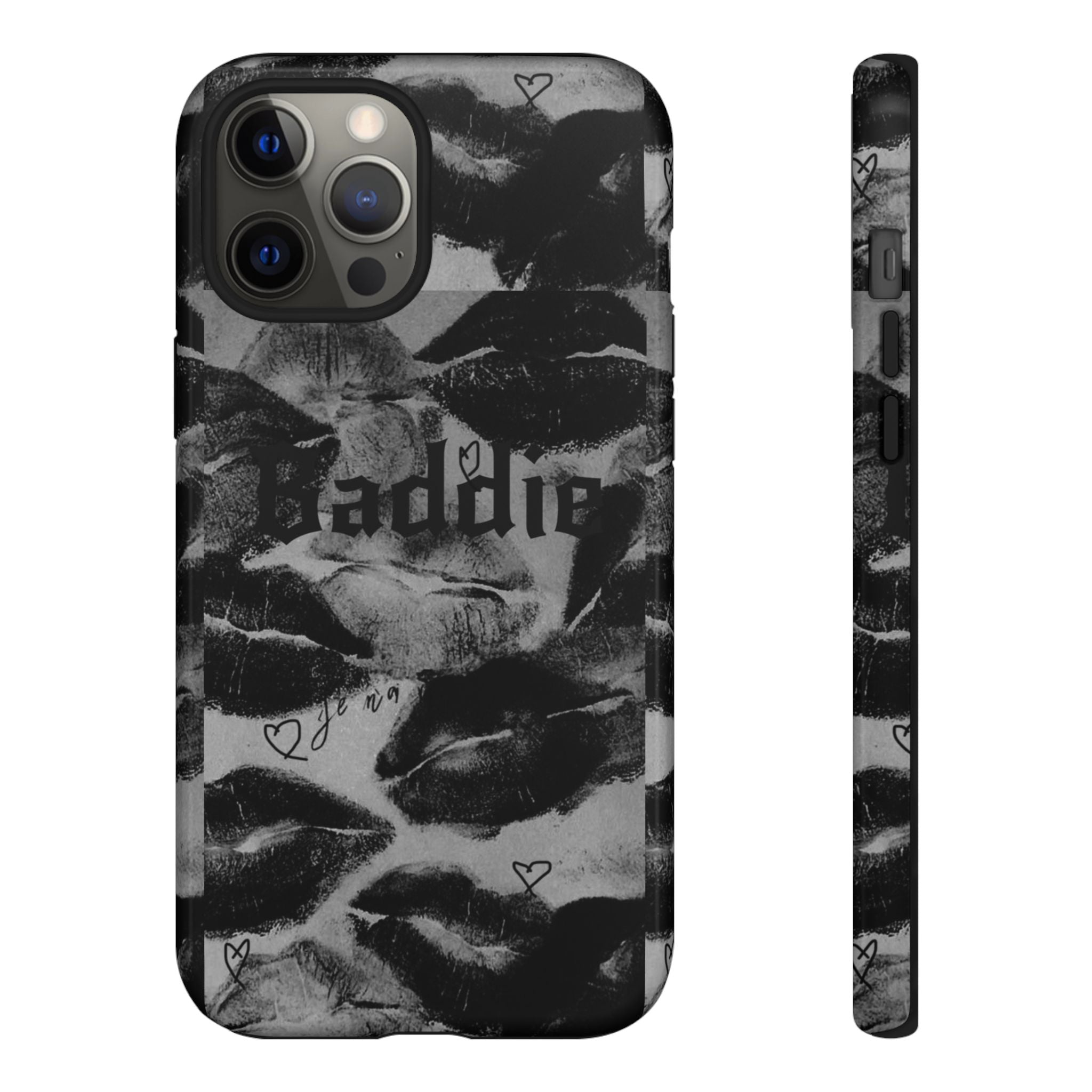 “Kiss of a Baddie Tough Case 💋🖤📱”