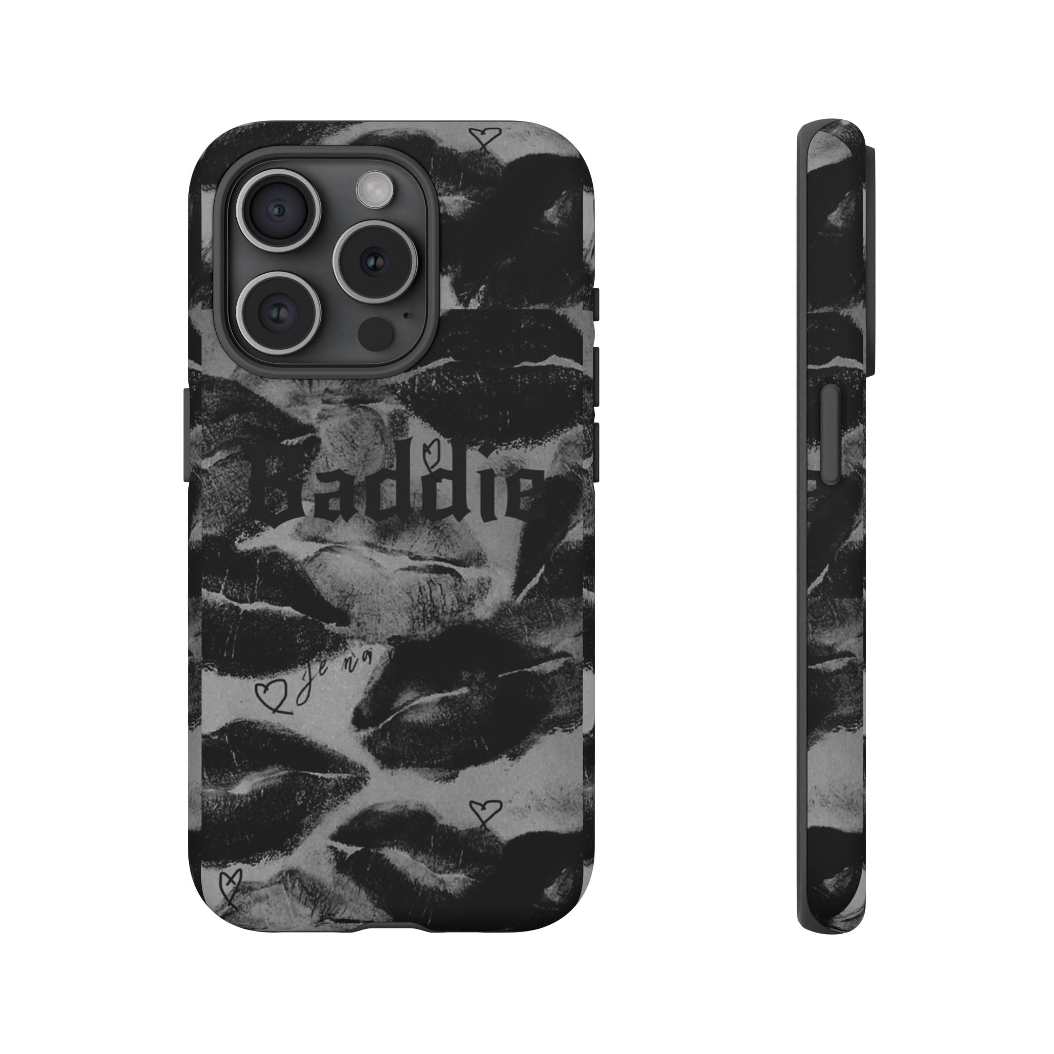 “Kiss of a Baddie Tough Case 💋🖤📱”