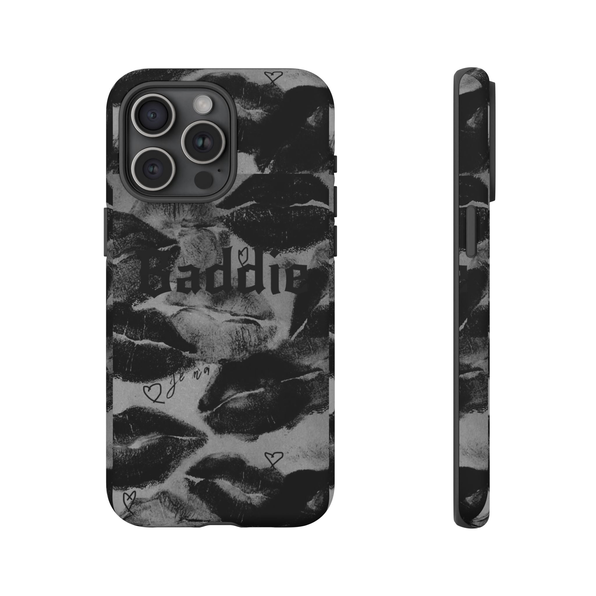 “Kiss of a Baddie Tough Case 💋🖤📱”