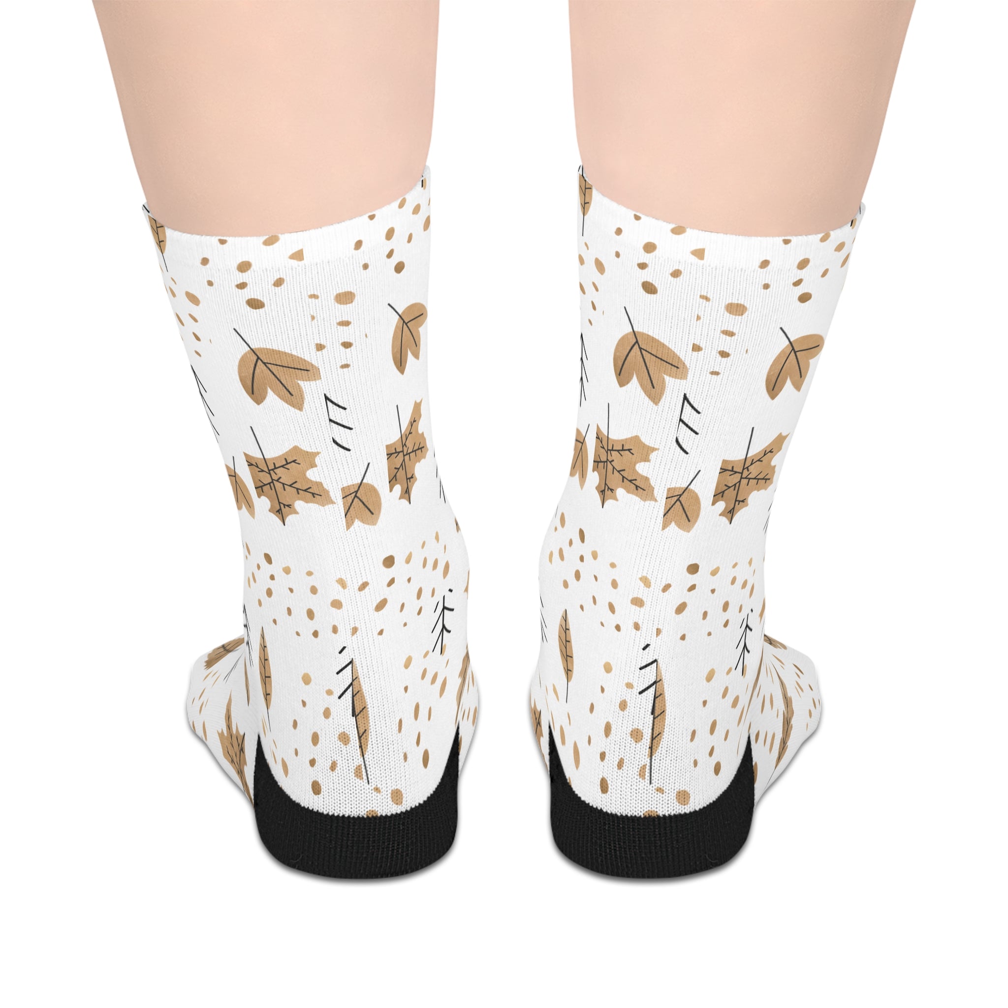 🍁 “Golden Leaves & Cozy Dreams” Mid-Length Socks