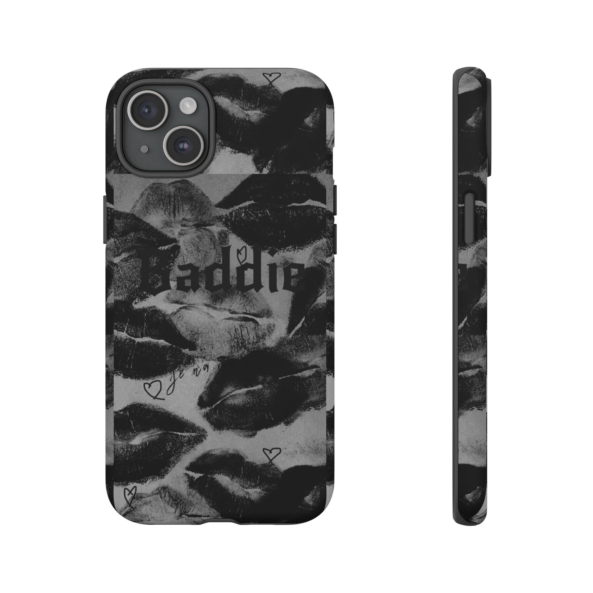 “Kiss of a Baddie Tough Case 💋🖤📱”