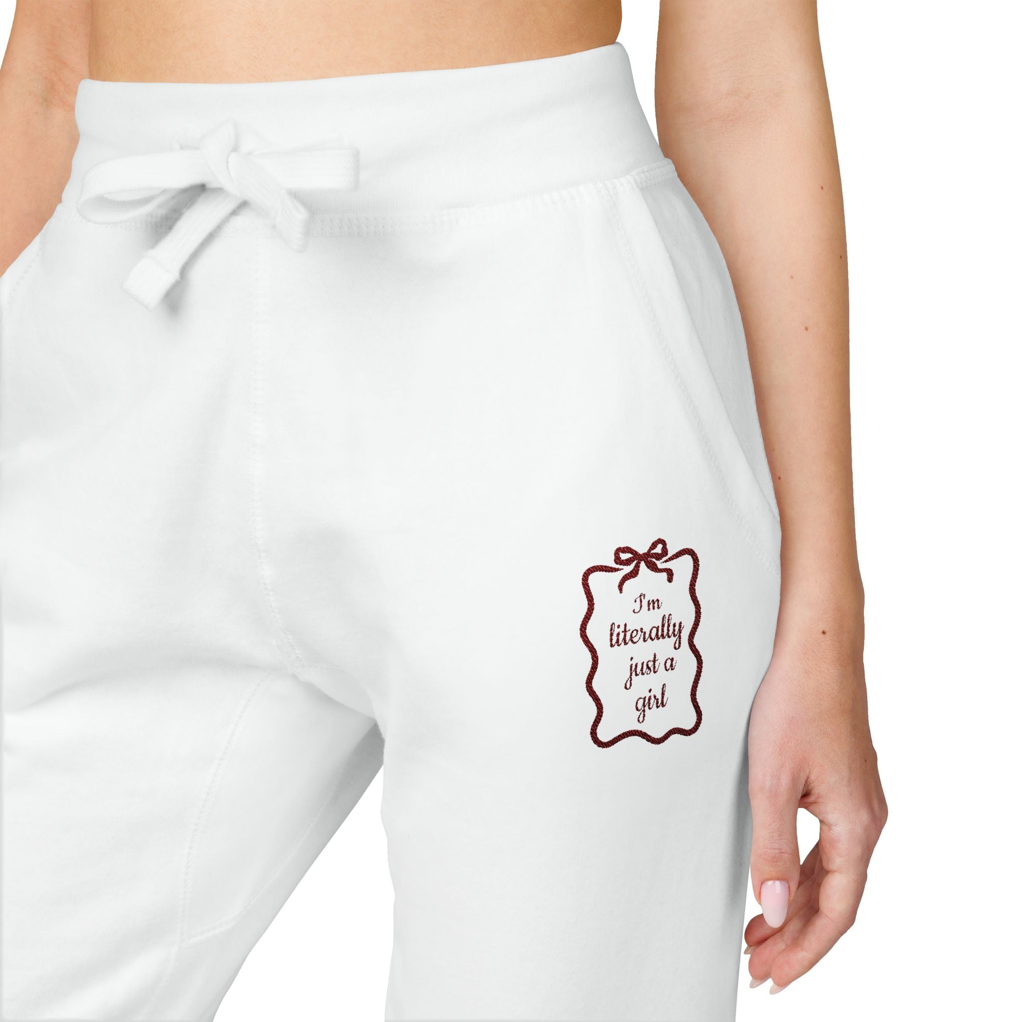 π€β¨ βIβm Literally Just a Girlβ Embroidered Sweatpants π
π