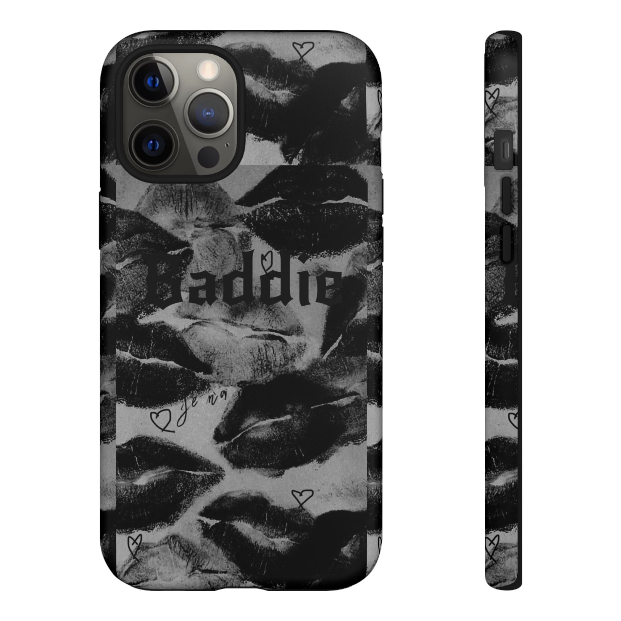 “Kiss of a Baddie Tough Case 💋🖤📱”
