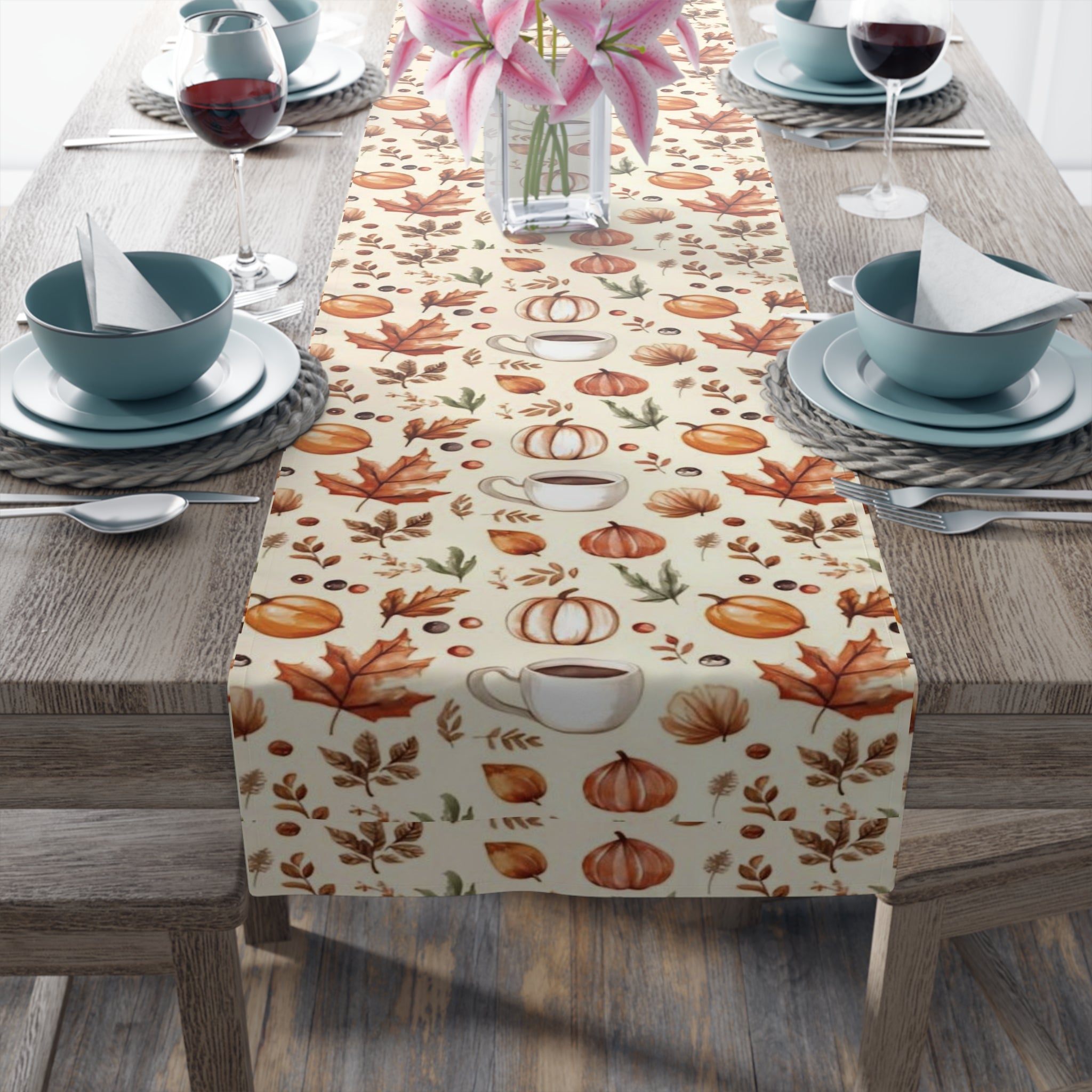 🍁🎃 Pumpkin Spice & Cozy Vibes Table Runner ✨🍂