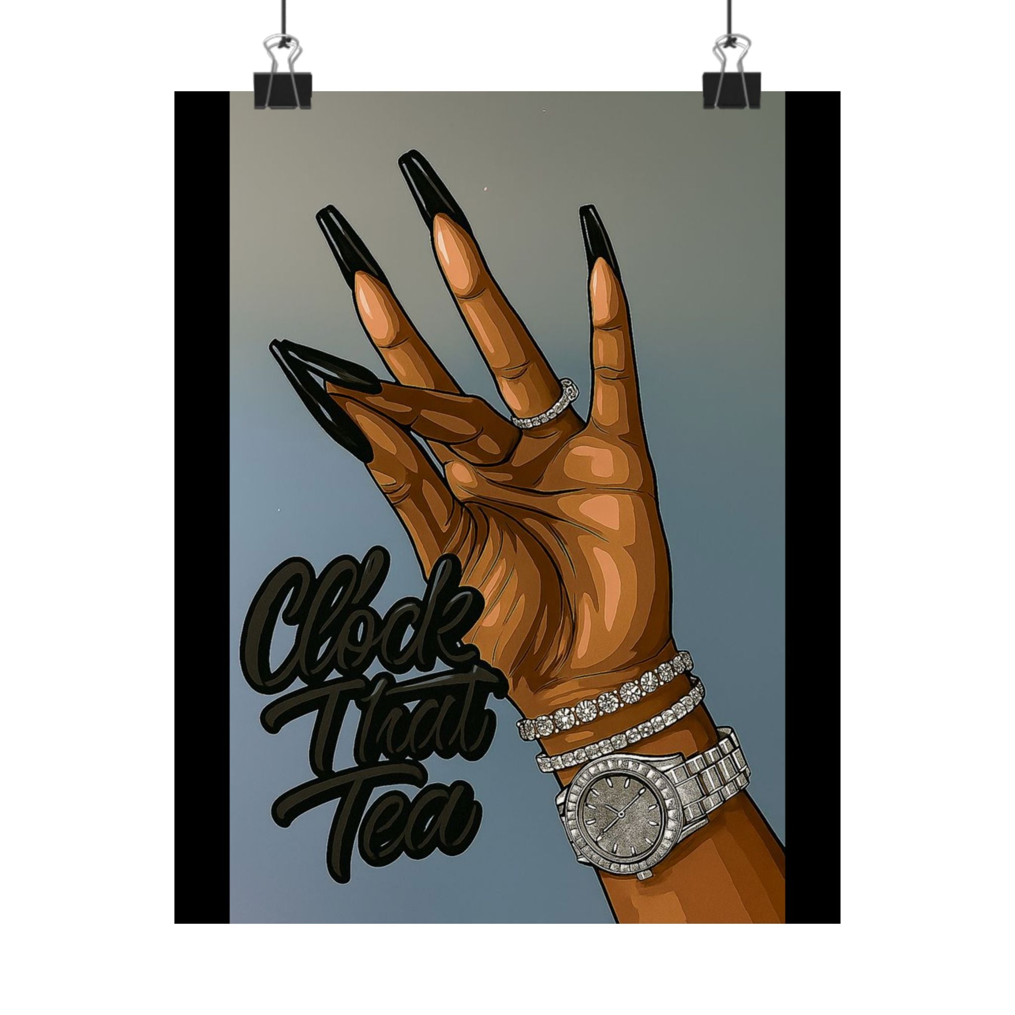 ☕👀 Clock That Tea Matte Poster 👀☕