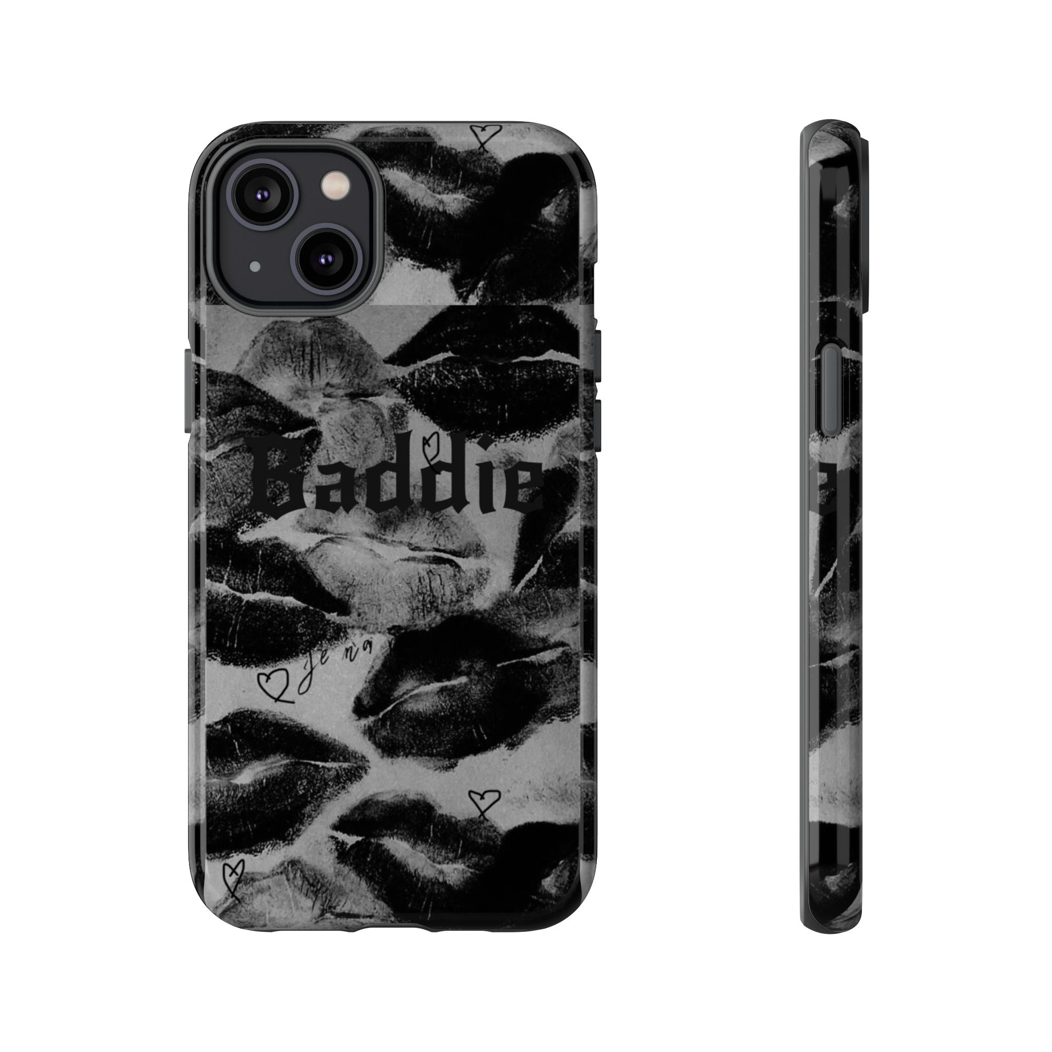 “Kiss of a Baddie Tough Case 💋🖤📱”