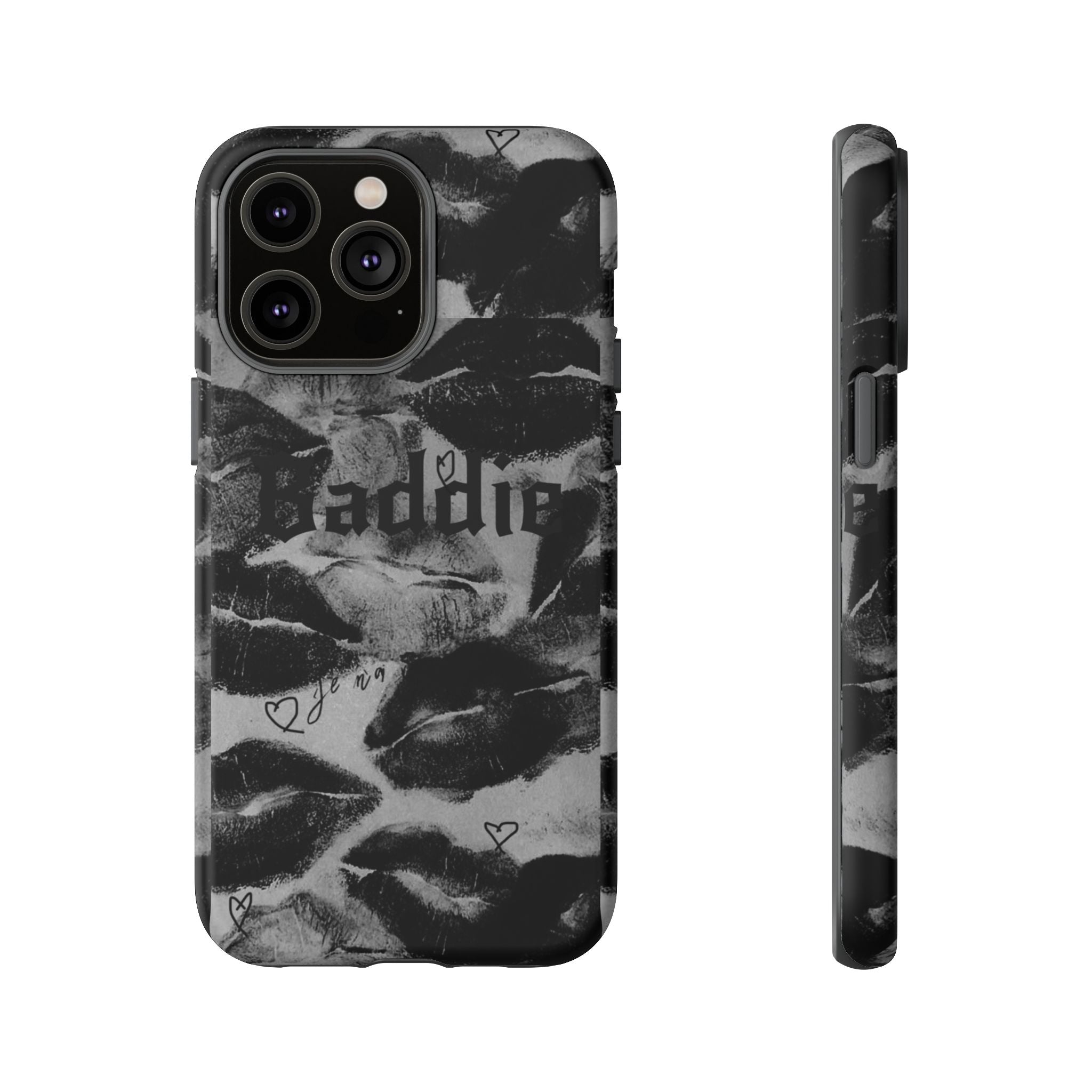 “Kiss of a Baddie Tough Case 💋🖤📱”