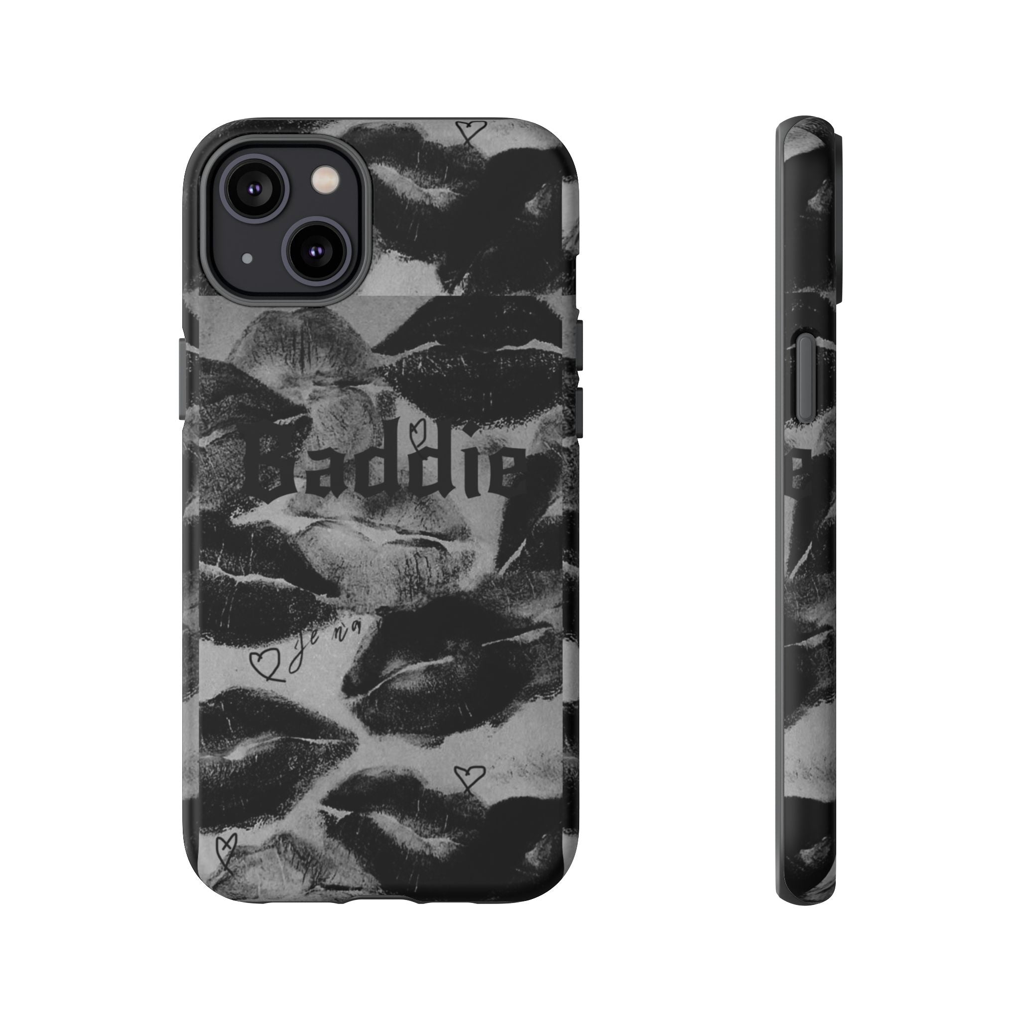 “Kiss of a Baddie Tough Case 💋🖤📱”
