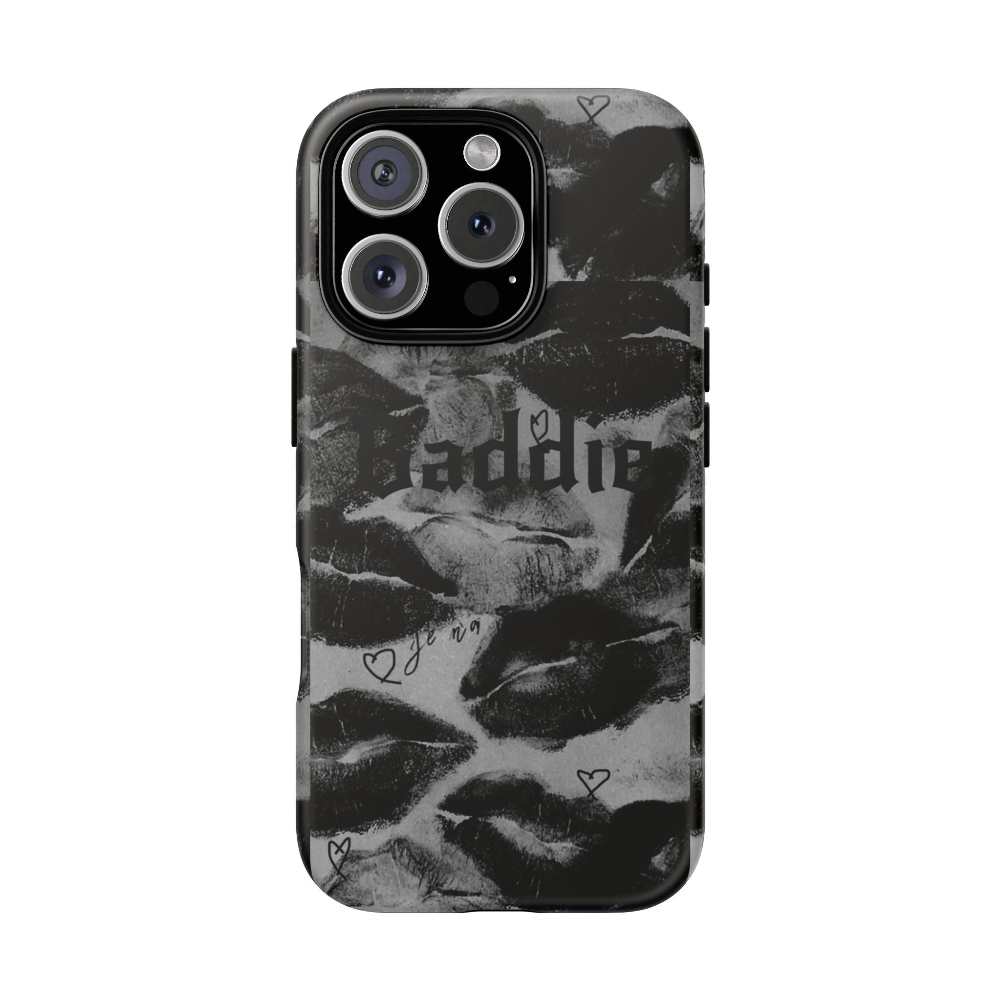 “Kiss of a Baddie Tough Case 💋🖤📱”