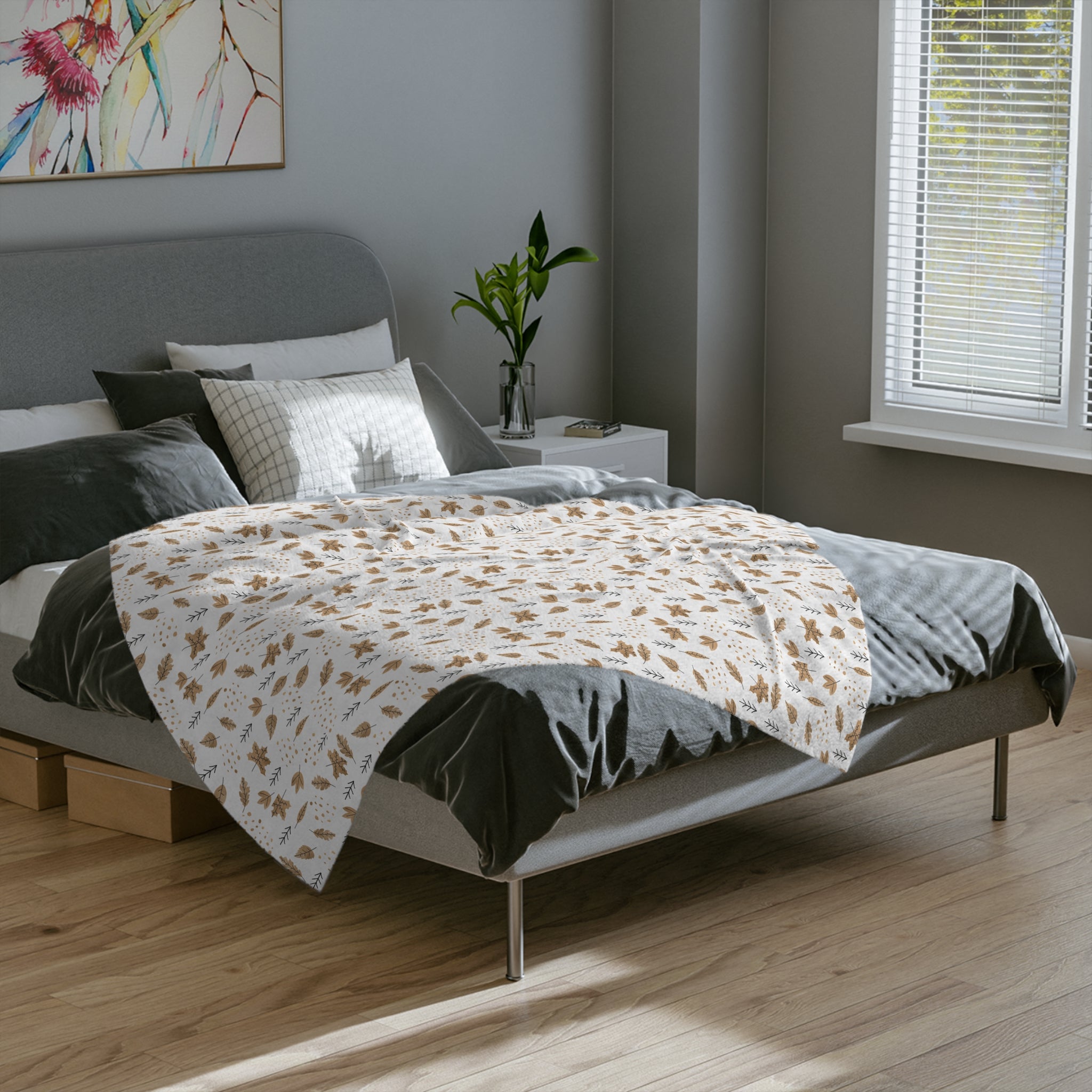 🍁 “Golden Leaves & Cozy Dreams” Blanket