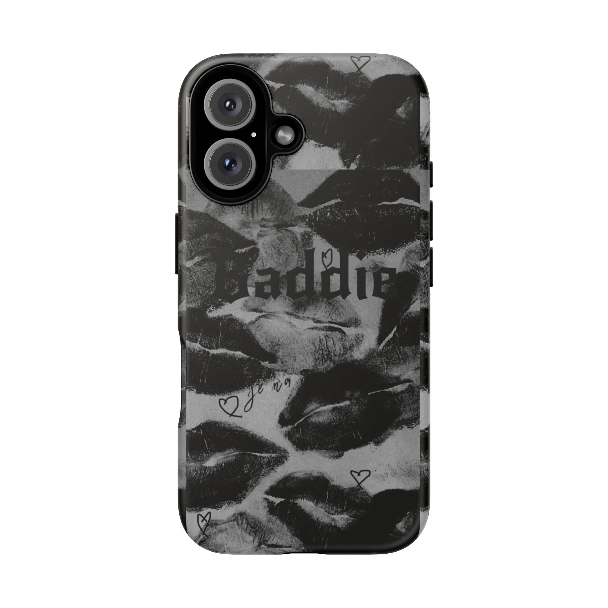 “Kiss of a Baddie Tough Case 💋🖤📱”