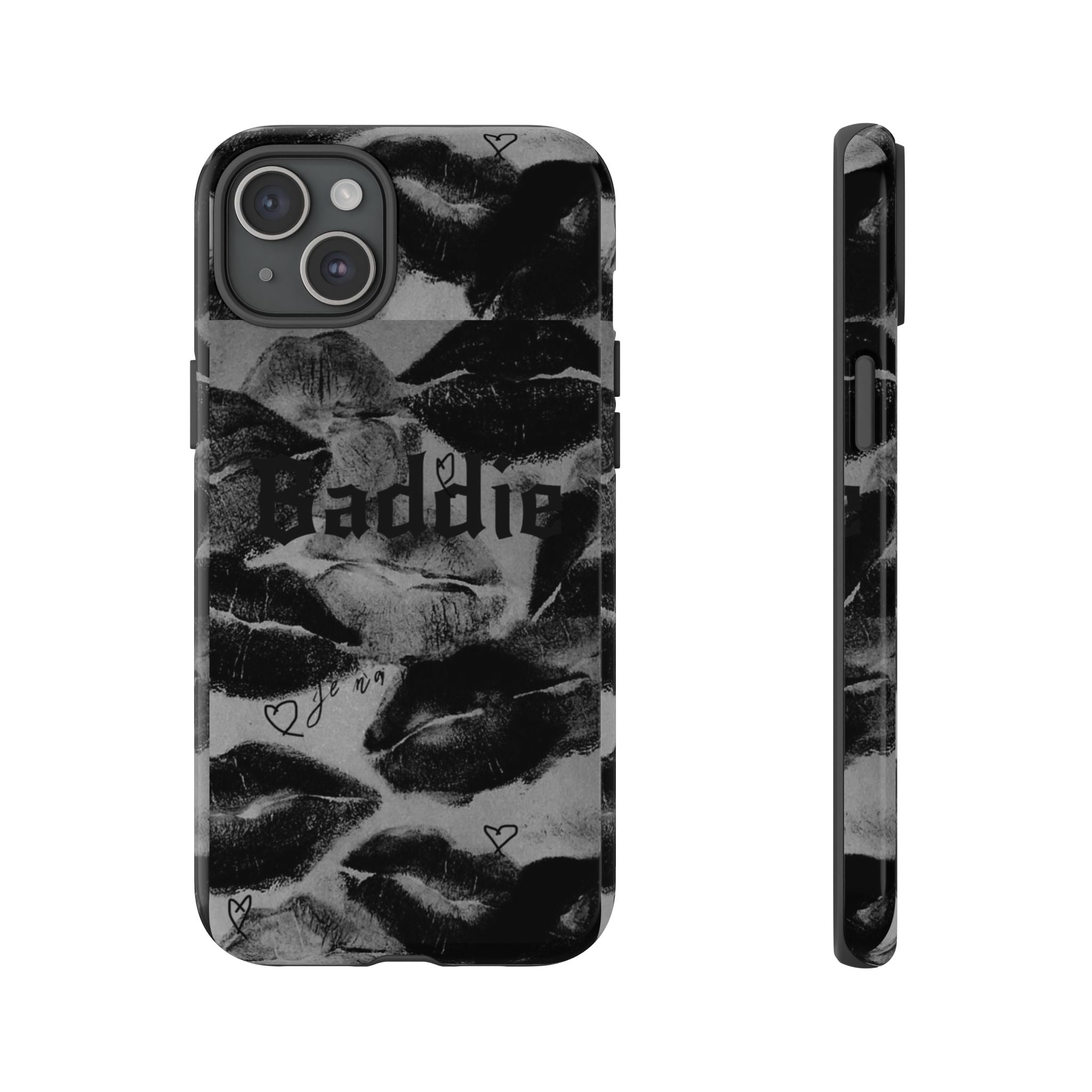 “Kiss of a Baddie Tough Case 💋🖤📱”