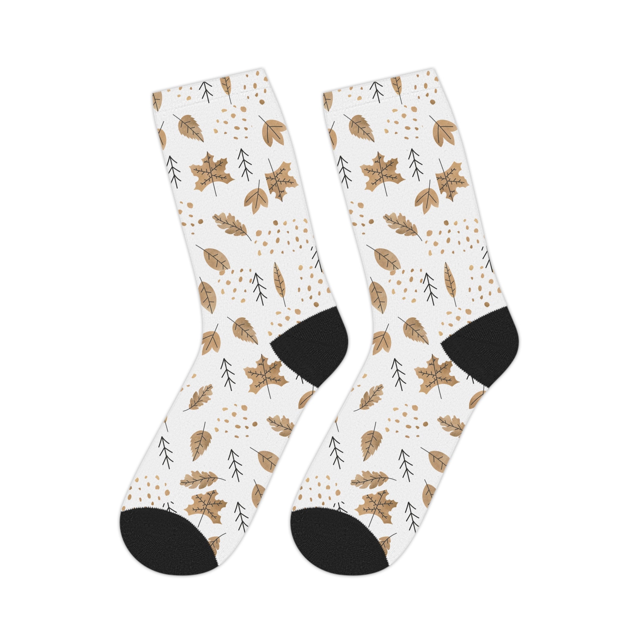 🍁 “Golden Leaves & Cozy Dreams” Mid-Length Socks