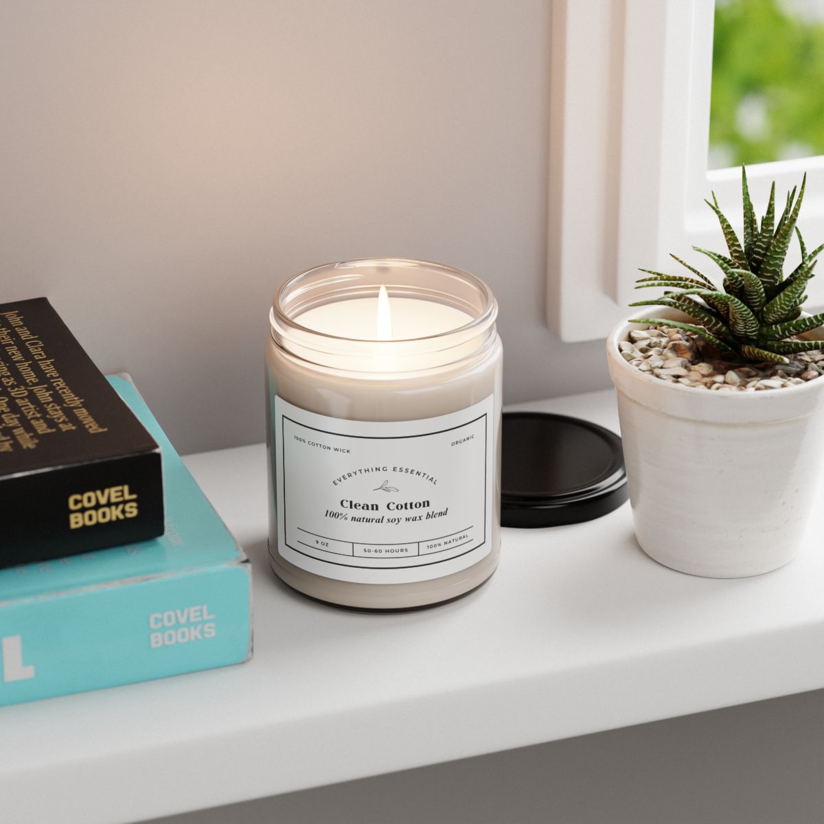 Clean Cotton Scented Soy Candle βοΈβ¨