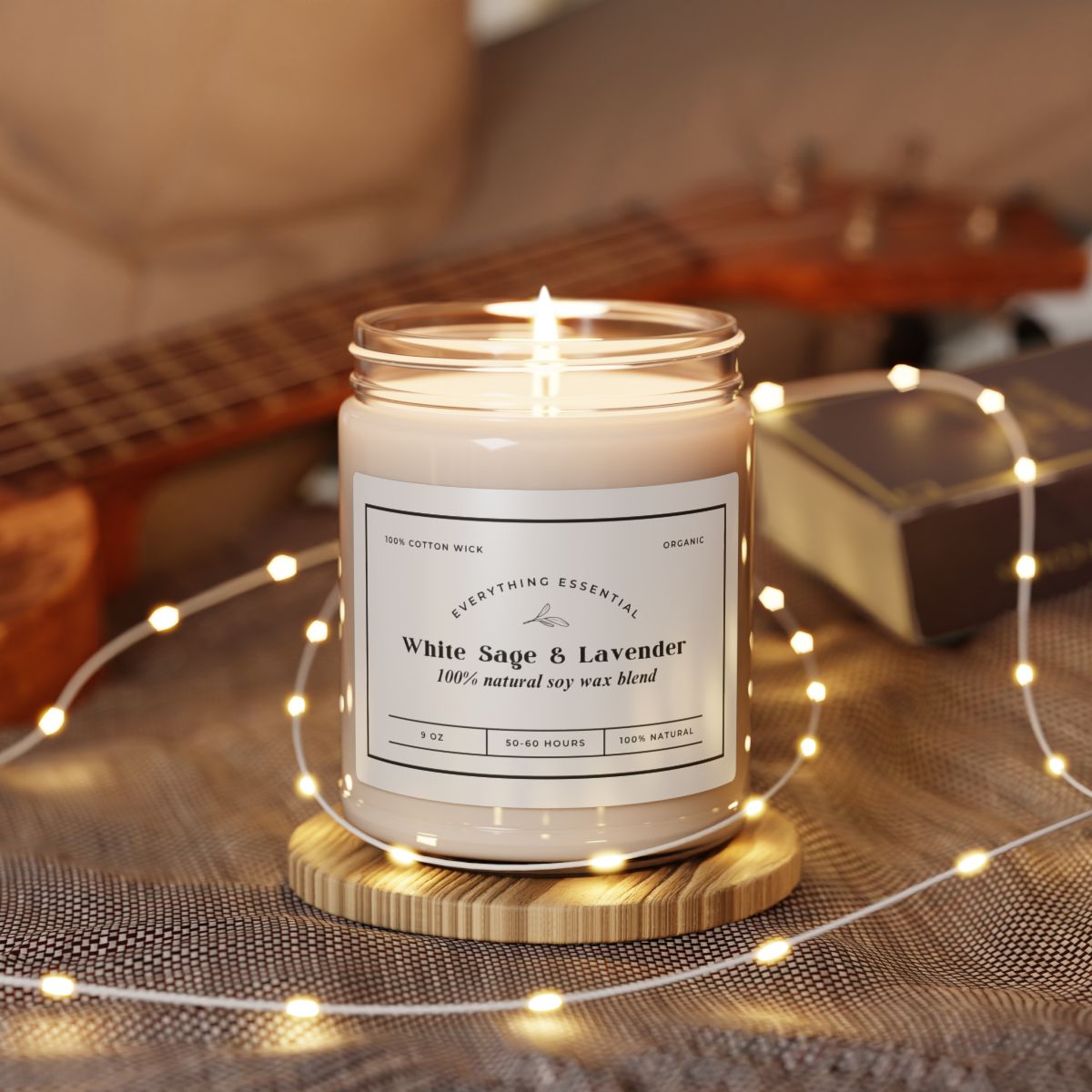 White Sage & Lavender Scented Soy Candle πΏπ