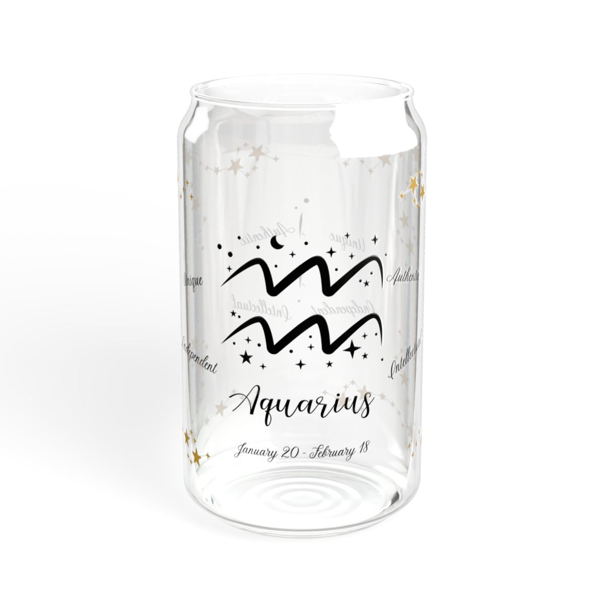 β Aquarius Zodiac Sipper Glass
