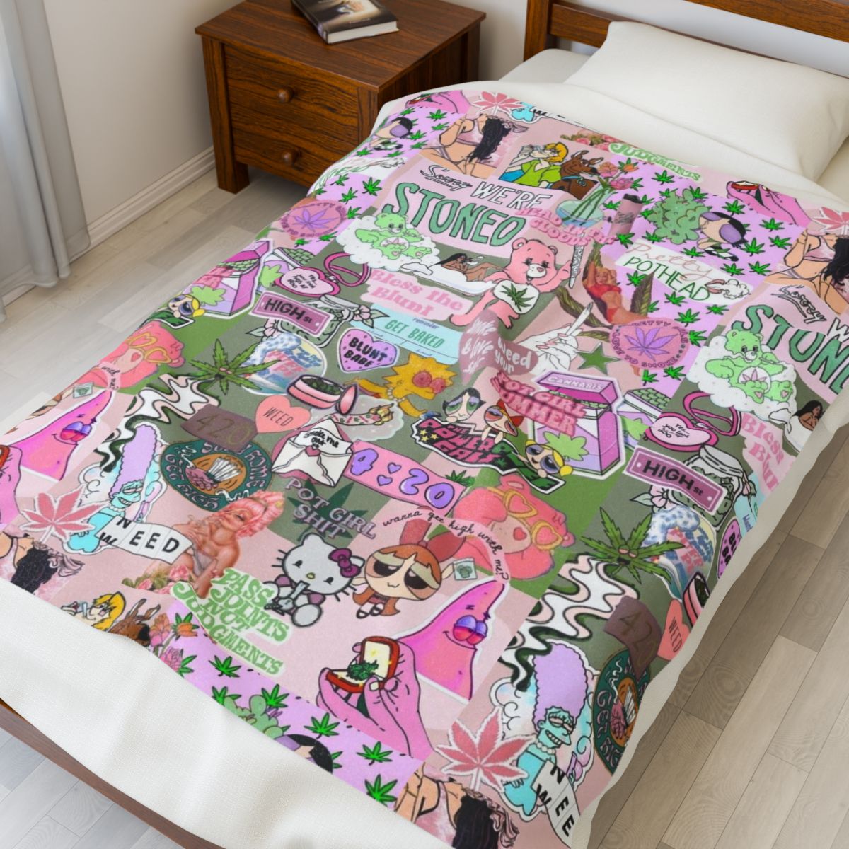 π "Puff, Pass & Pink Dreams" Plush Blanket πΈπ¨