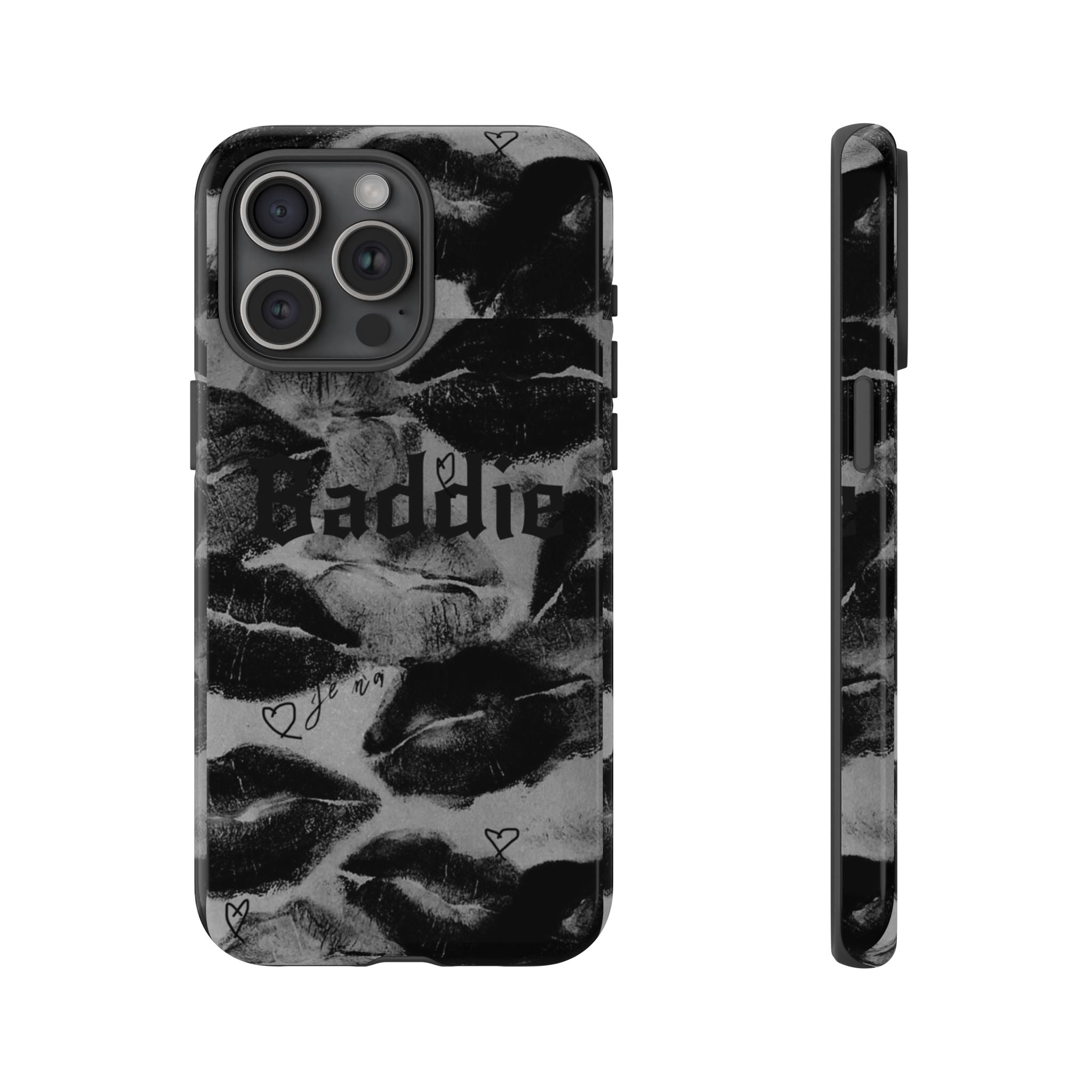 “Kiss of a Baddie Tough Case 💋🖤📱”