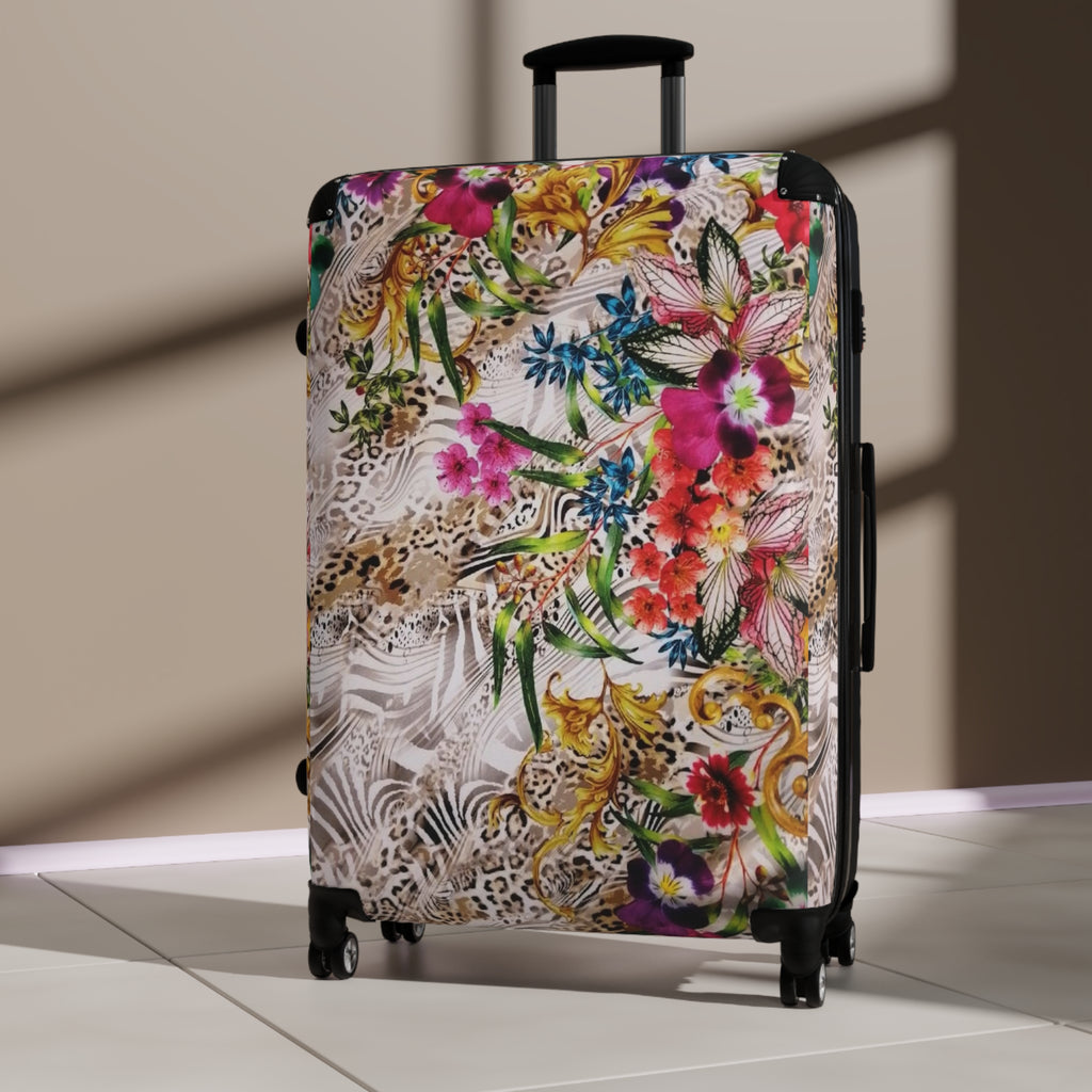 🌴✨ Safari Glam Getaway Suitcase 🐆🦋