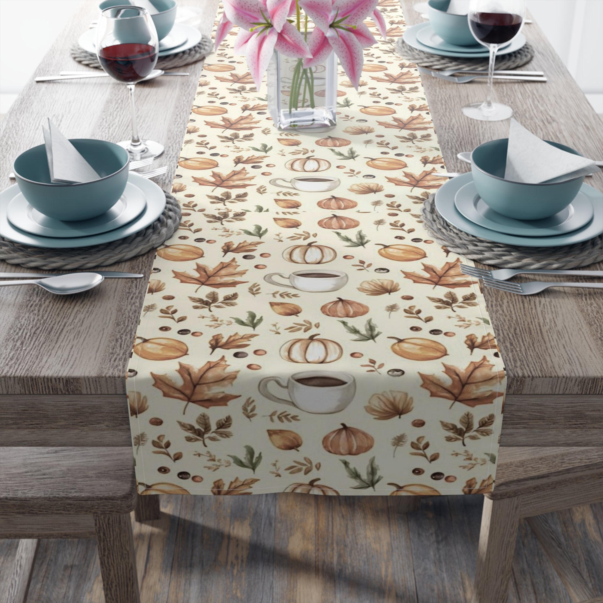 🍁🎃 Pumpkin Spice & Cozy Vibes Table Runner ✨🍂