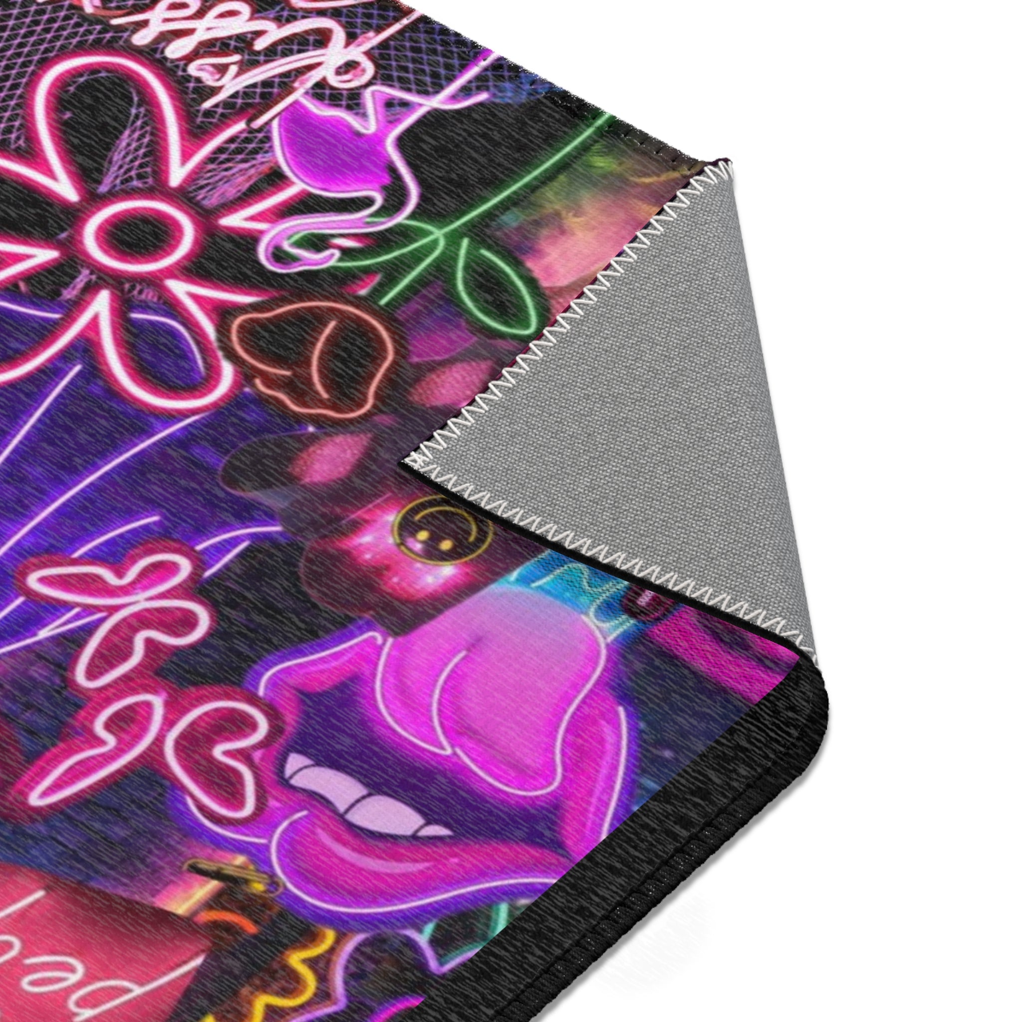 Neon Vibes Area Rug 🌈⚡🖤