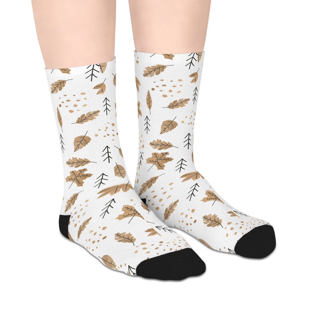 🍁 “Golden Leaves & Cozy Dreams” Mid-Length Socks