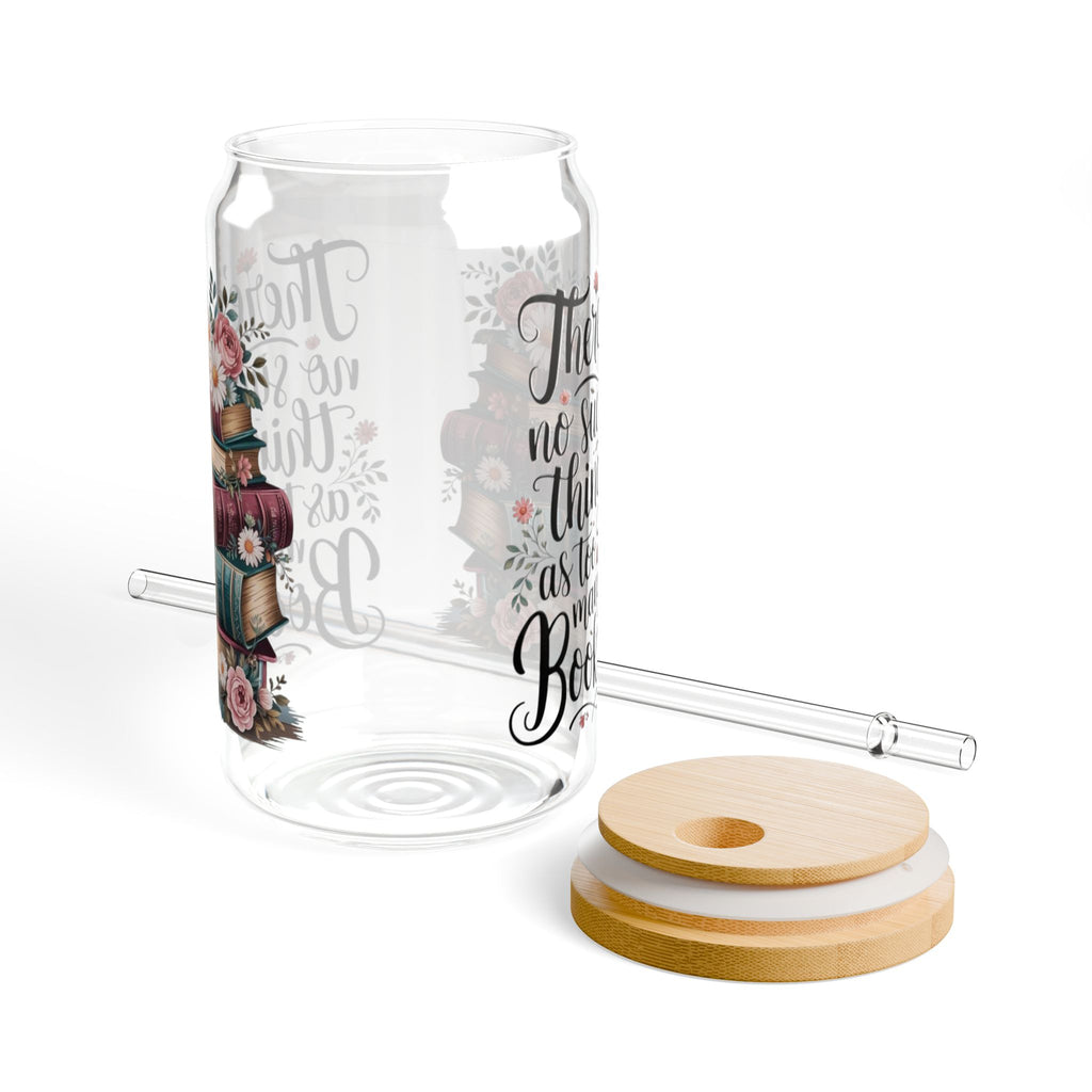📚 “Too Many Books? I Think Not” 16oz Sipper Glass ☕✨