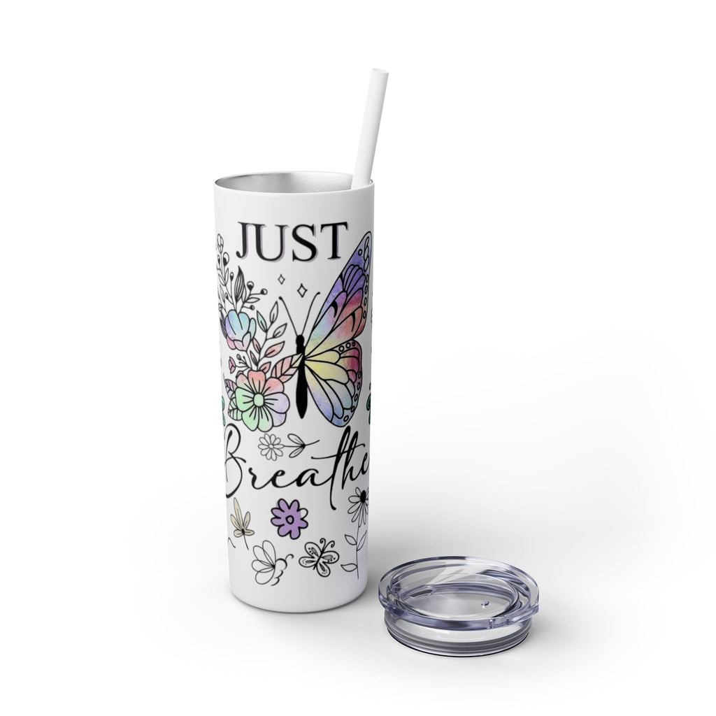 Just Breathe 🌿💧 Skinny Tumbler – 20oz