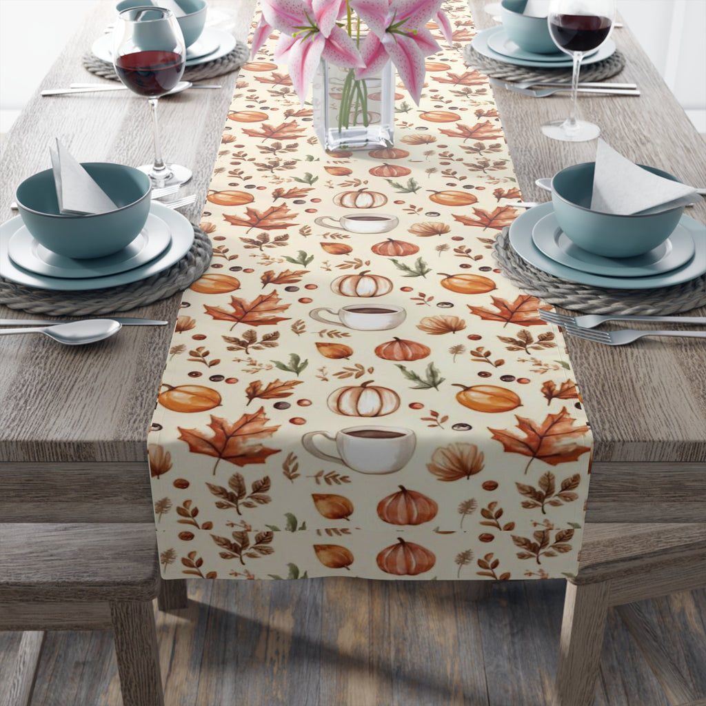🍁🎃 Pumpkin Spice & Cozy Vibes Table Runner ✨🍂