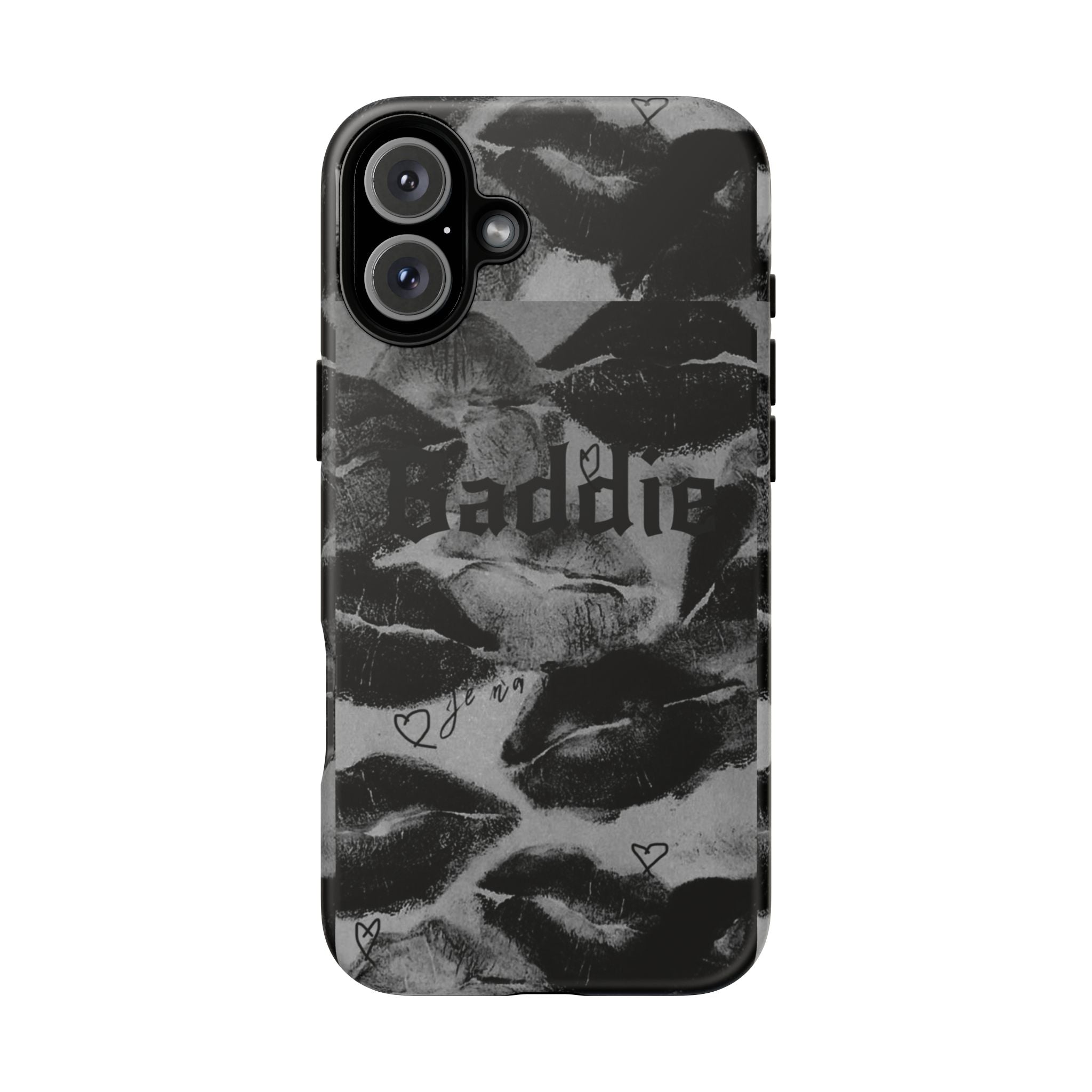 “Kiss of a Baddie Tough Case 💋🖤📱”