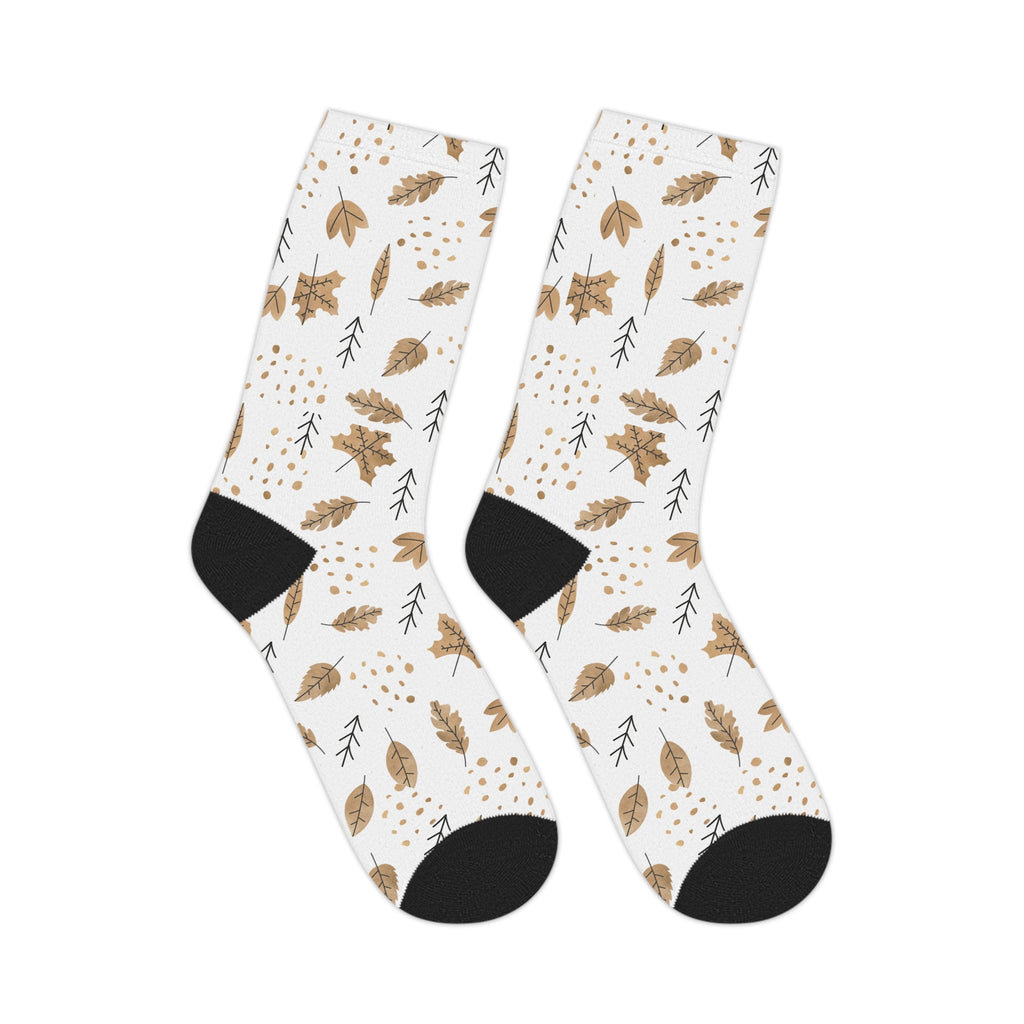 🍁 “Golden Leaves & Cozy Dreams” Mid-Length Socks
