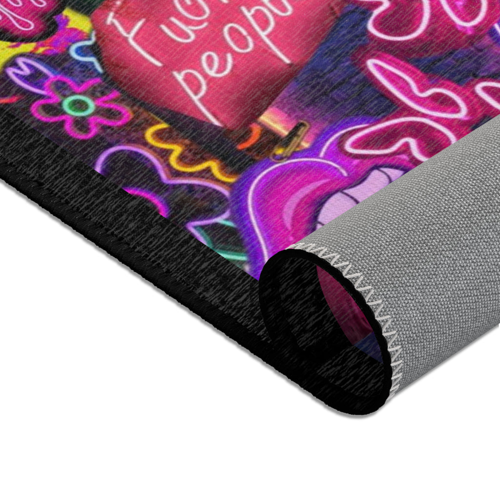 Neon Vibes Area Rug 🌈⚡🖤