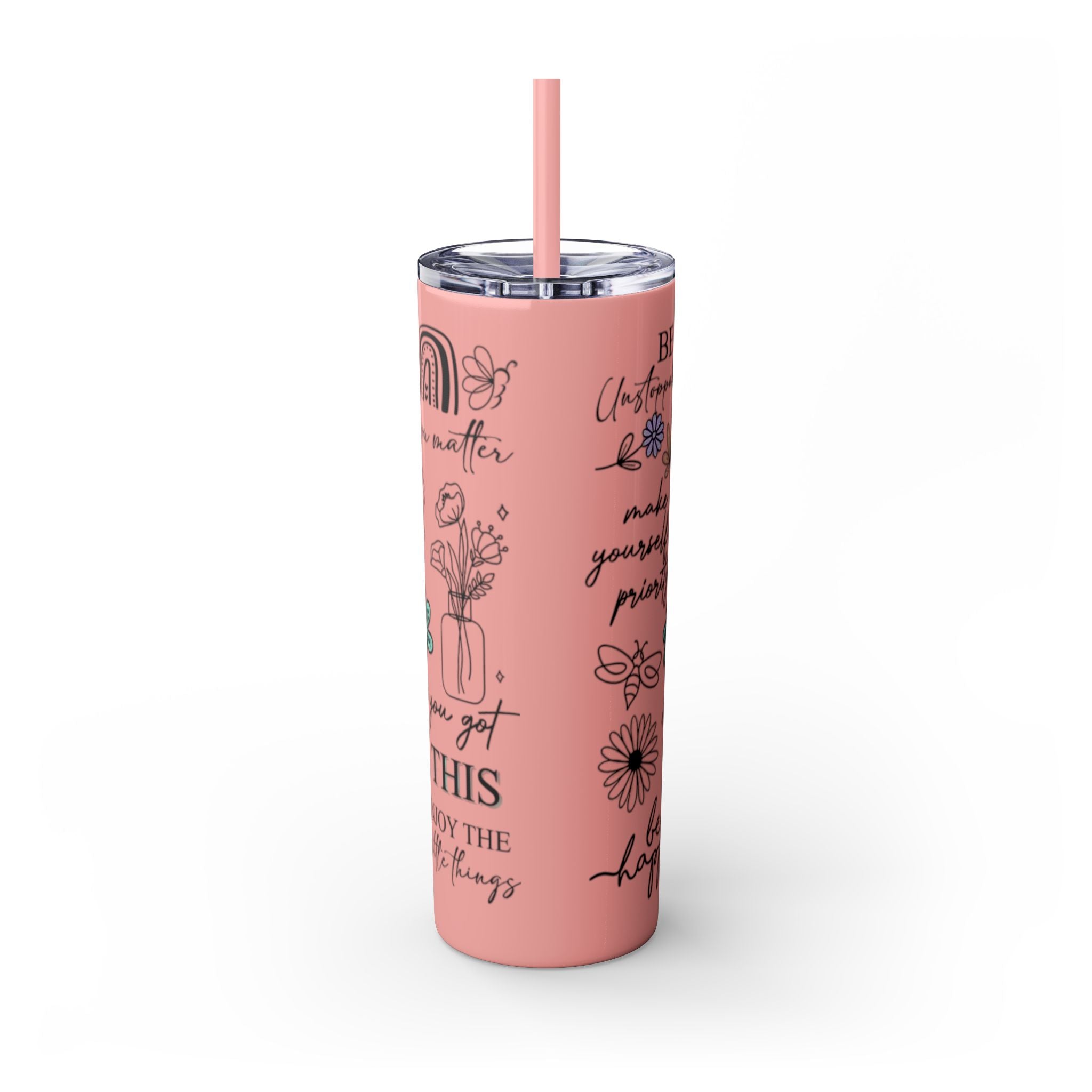 Just Breathe 🌿💧 Skinny Tumbler – 20oz