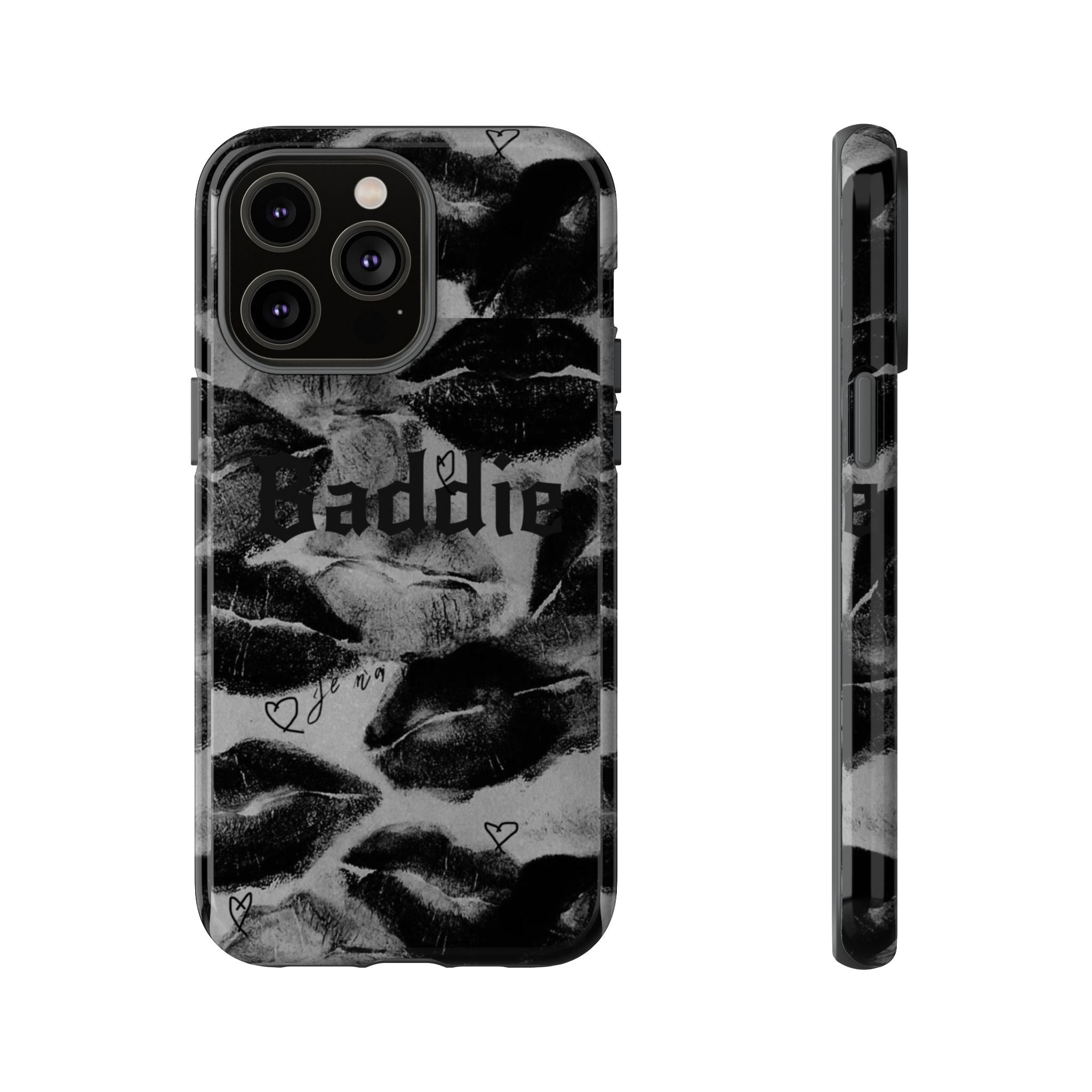 “Kiss of a Baddie Tough Case 💋🖤📱”