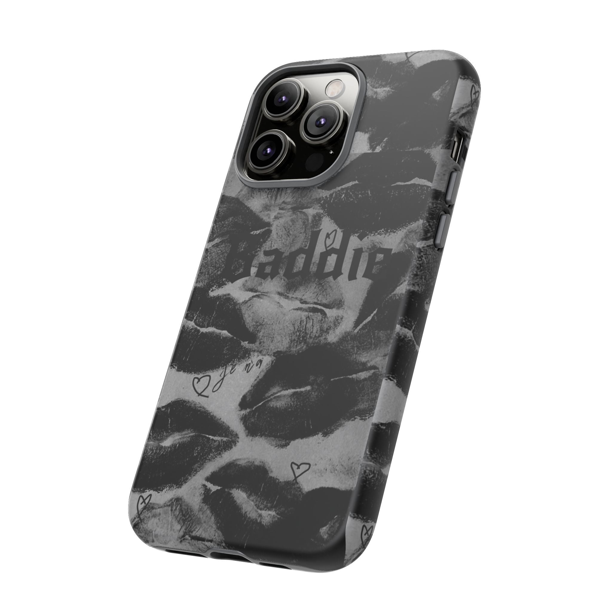 “Kiss of a Baddie Tough Case 💋🖤📱”