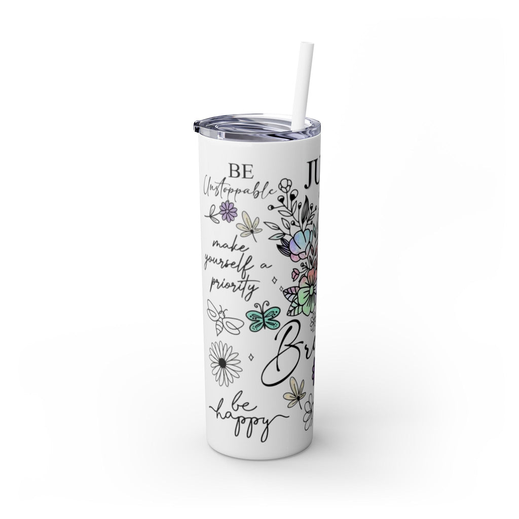 Just Breathe 🌿💧 Skinny Tumbler – 20oz