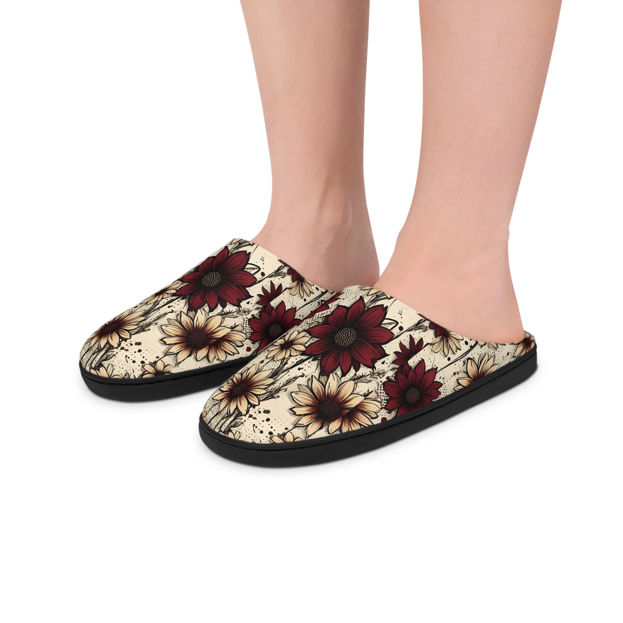 🌸🖤 Bloom in Gloom Women’s Indoor Slippers 🖤🌸