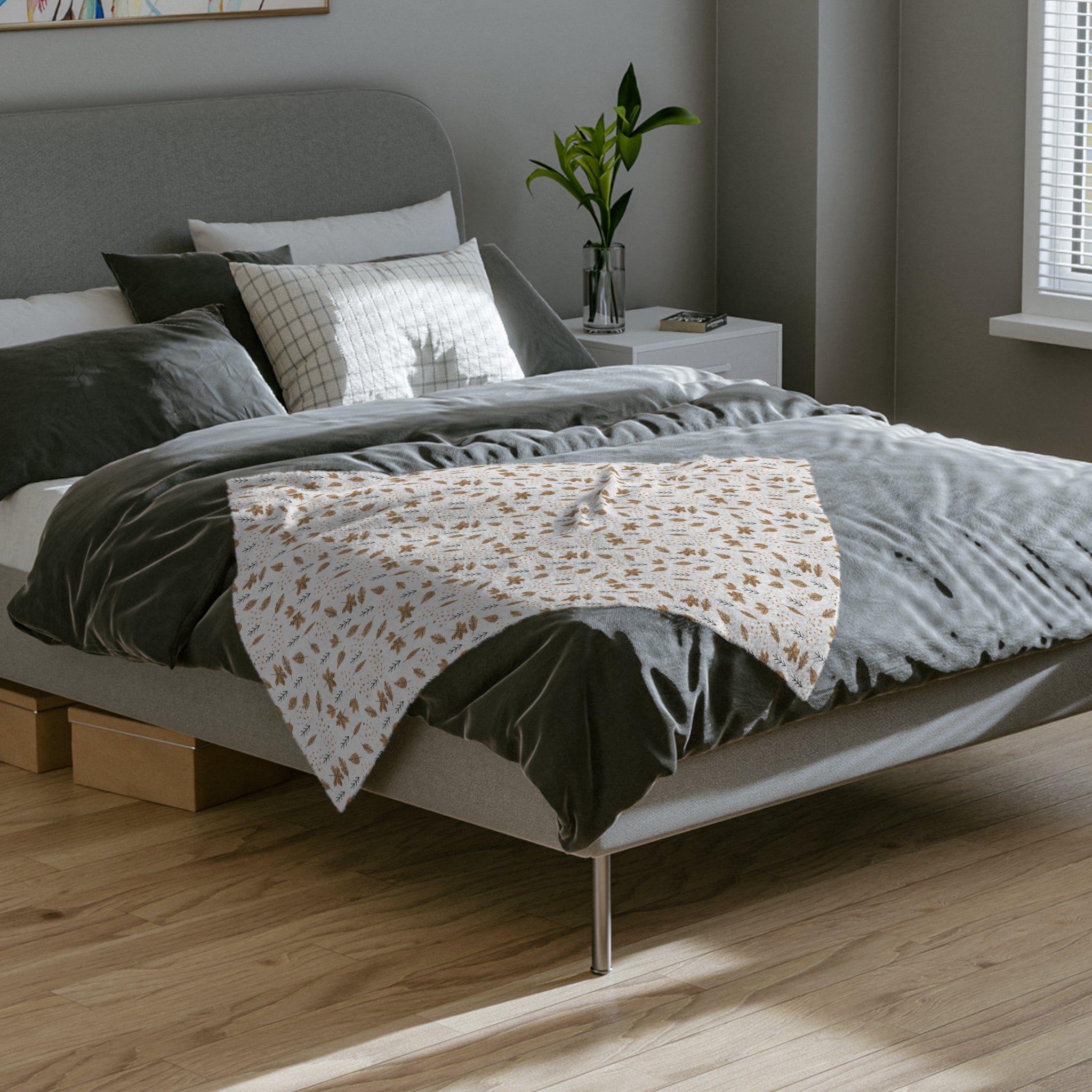 🍁 “Golden Leaves & Cozy Dreams” Blanket