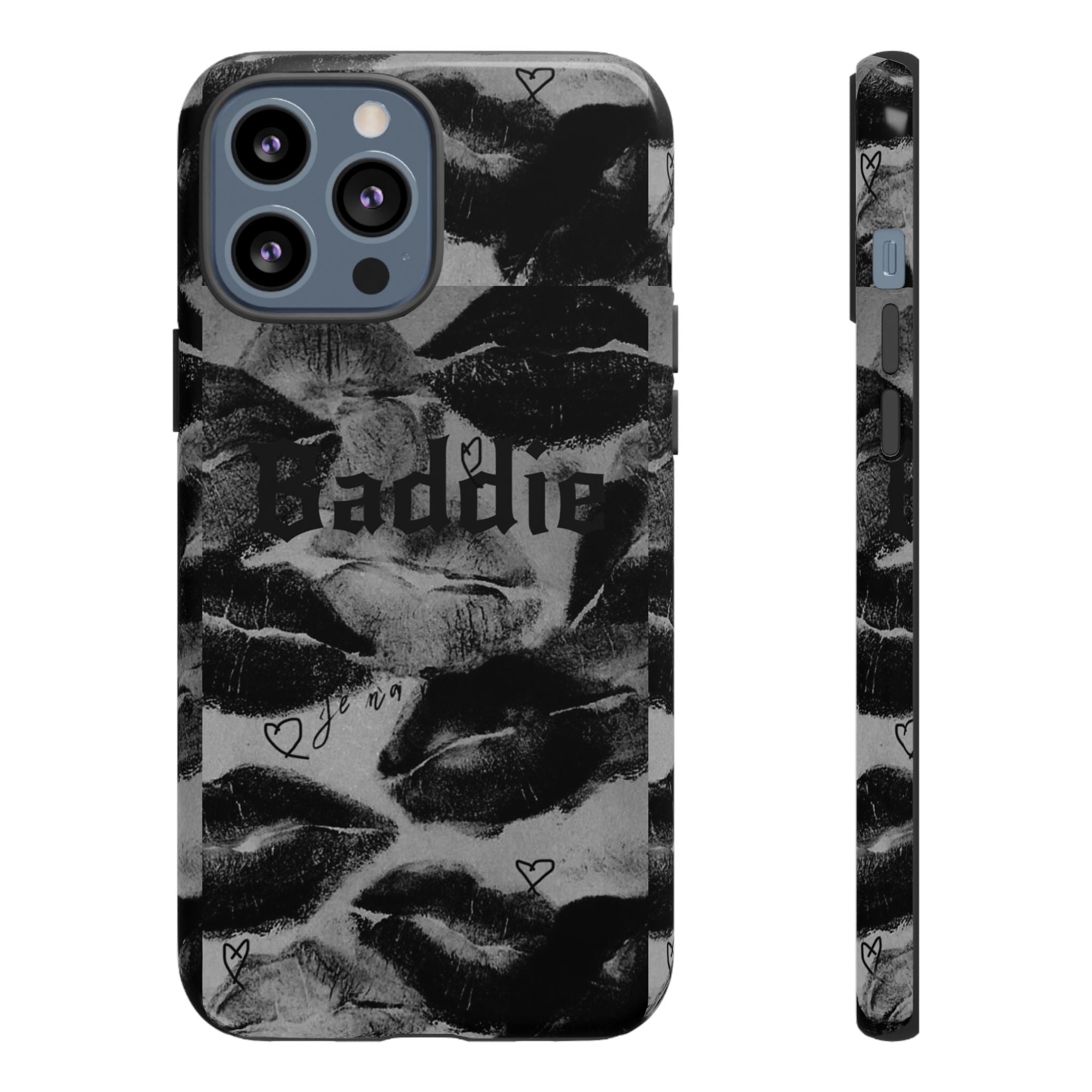 “Kiss of a Baddie Tough Case 💋🖤📱”