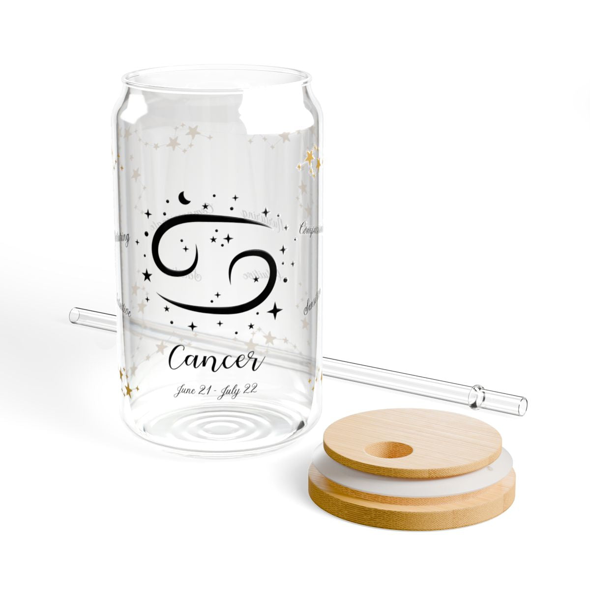 ♋ Cancer Zodiac Sipper Glass