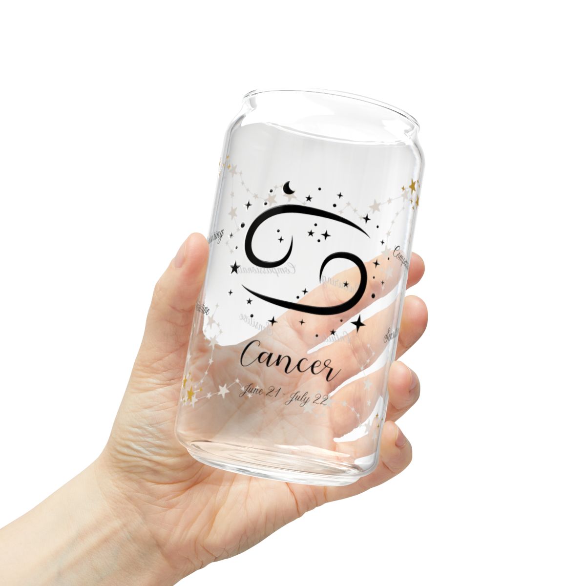♋ Cancer Zodiac Sipper Glass